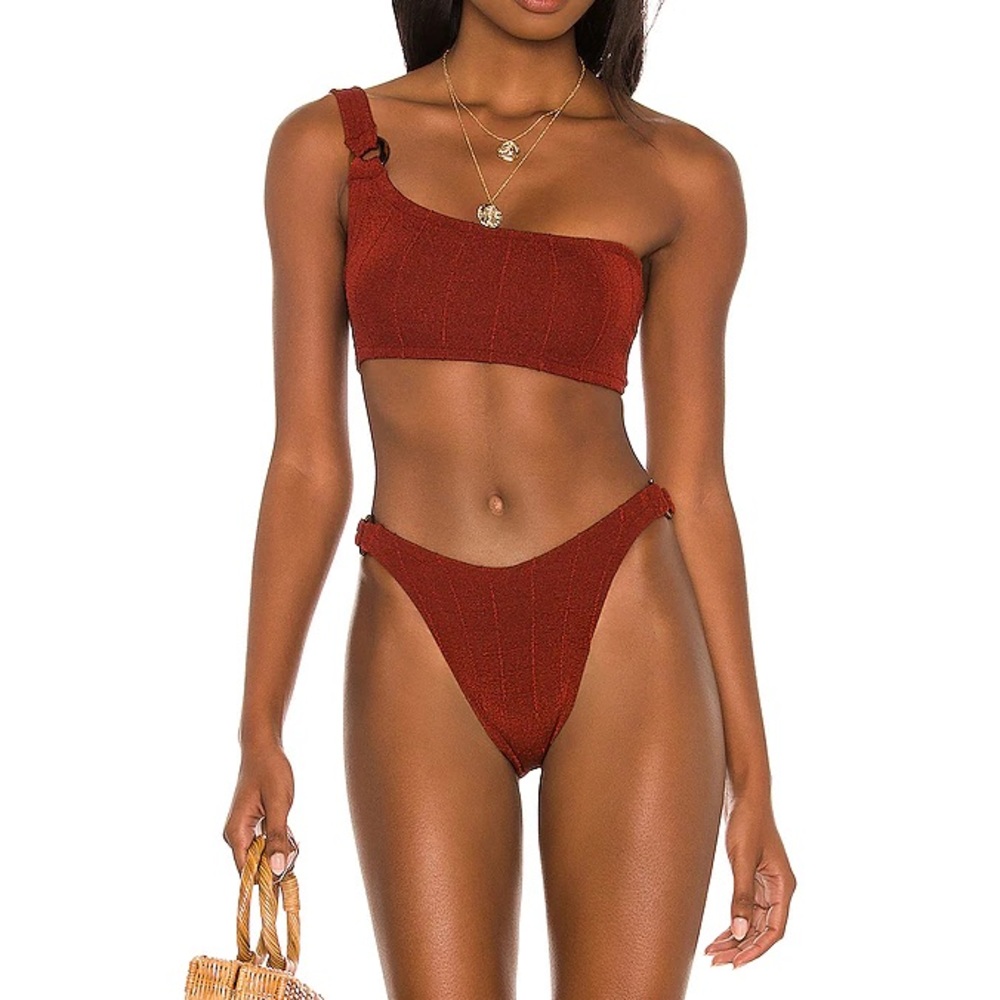 Hunza G One-Shoulder Rust Red Bikini